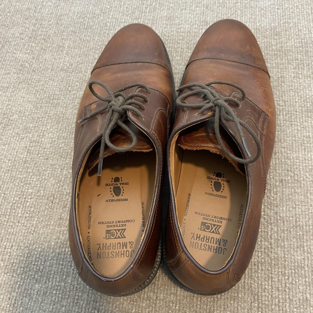 Johnston & Murphy Shoes Mens Size 12 M Brown Leather Derby Dress Oxfords XC4 - Picture 7 of 11